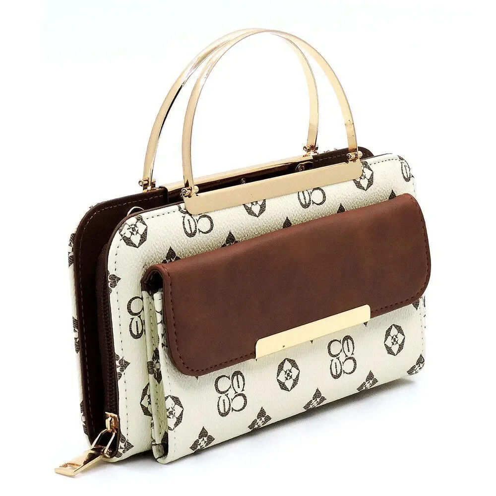 Monogram Women’s Satchel Designer Top Handle Tote Shoulder Purse Crossbody
